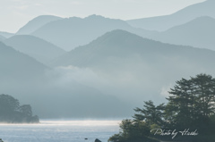 秋元湖の朝景1