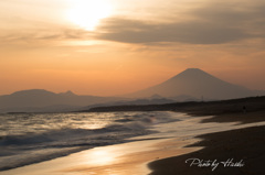 鵠沼海岸の夕暮れ