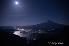 新道峠より望む月光富士