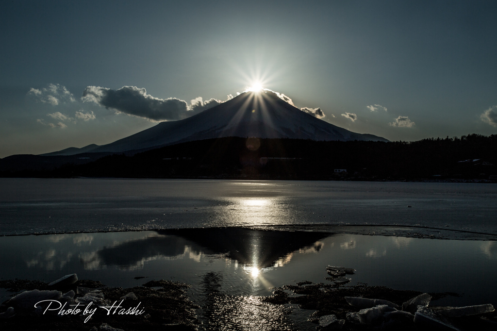 ど真ん中の光（山中湖）