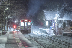 湯之上温泉駅雪景色