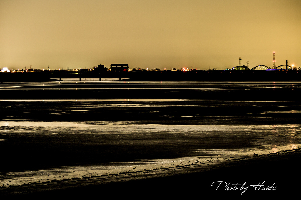 渡良瀬百景27（夜明け前の干潟）