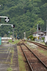 駅にて。
