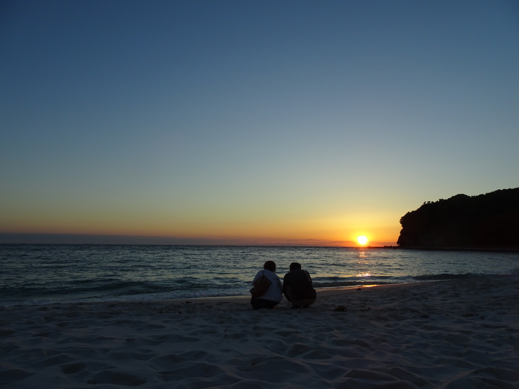 白浜夕陽。