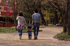桜めぐり2015：親子三人