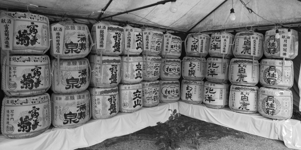 モノクロ散歩2015：山王祭のこも被りたち