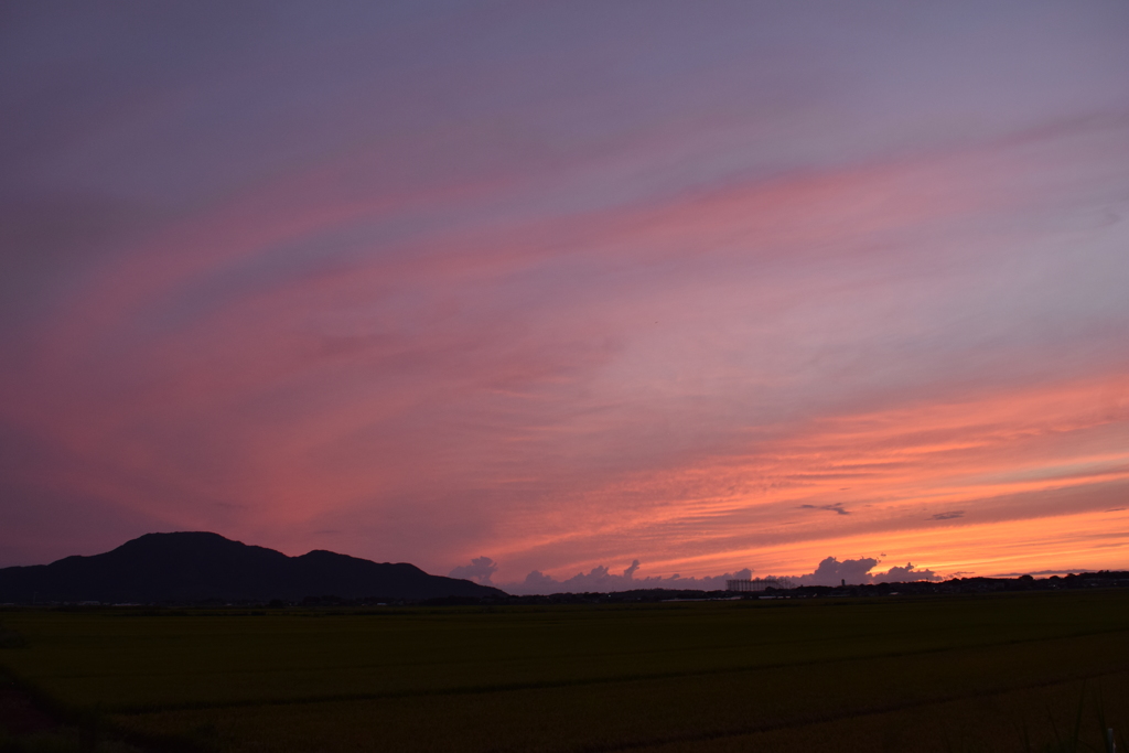 角田山の夕焼け