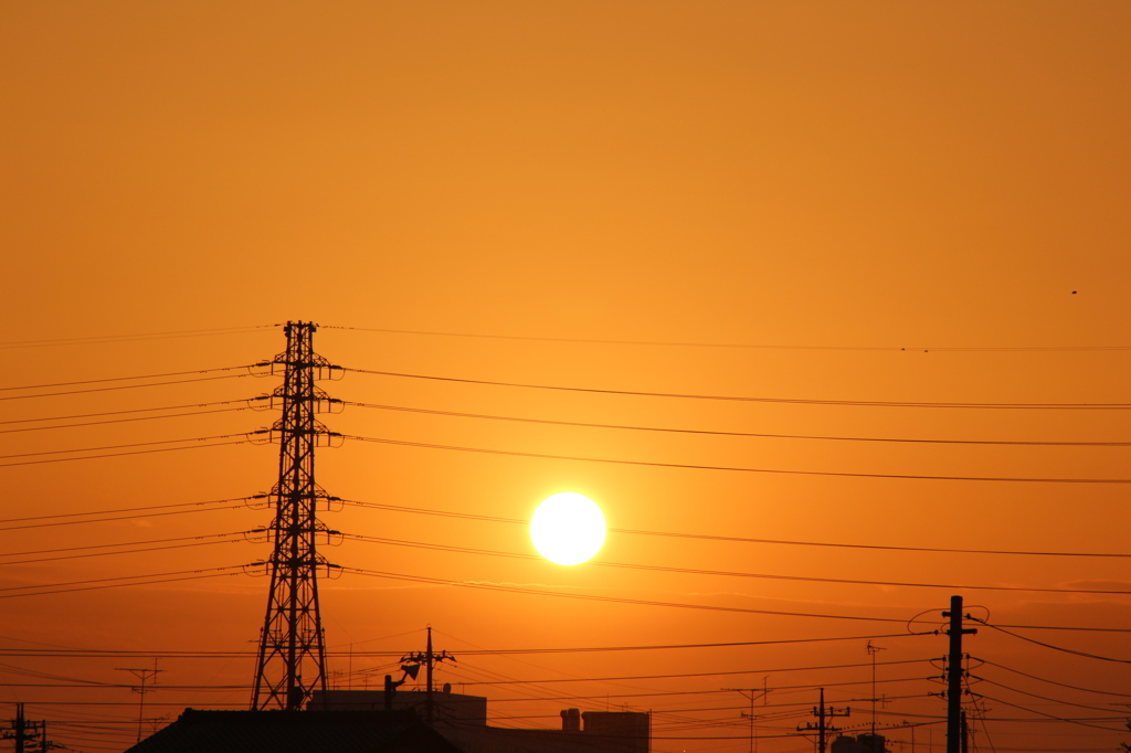 9月28日、夕日。