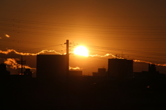 11月3日、夕日。