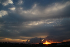 8月11日、夕日。