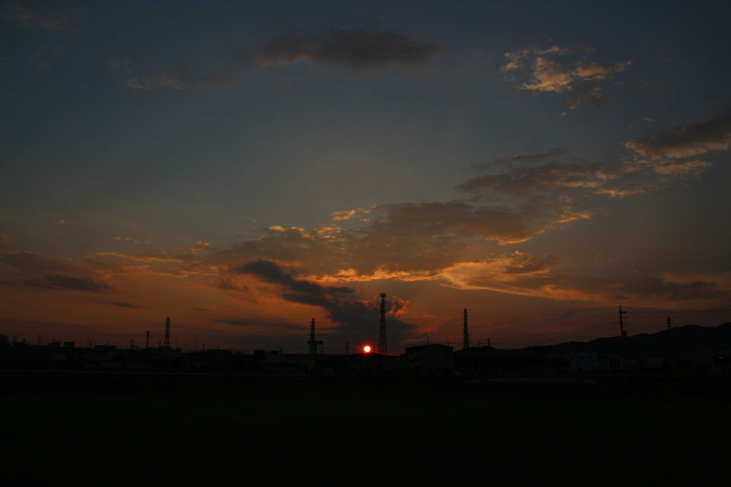 8月19日、夕日。