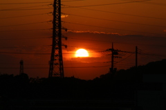8月6日、夕日。