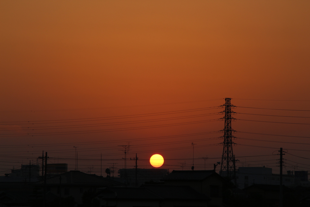 10月11日、夕日。