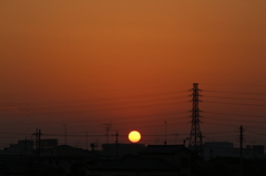 10月11日、夕日。