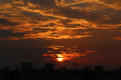 10月25日、夕日。