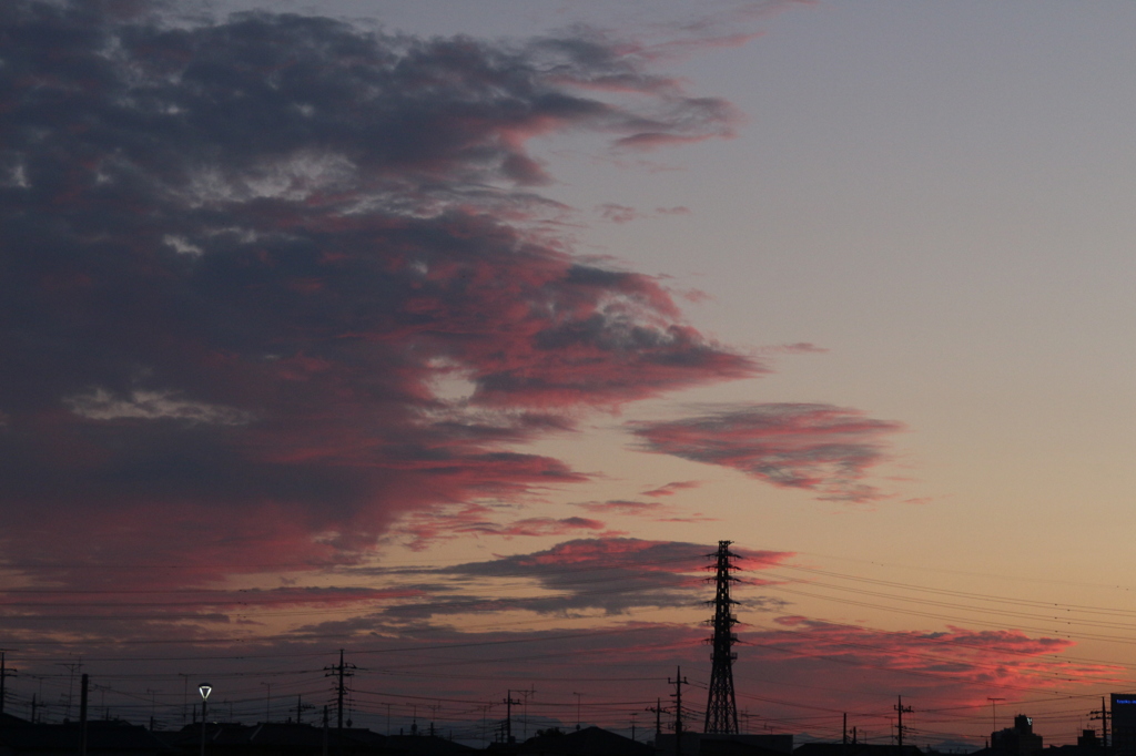 9月20日、夕焼雲。