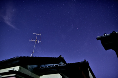 庭からの星空