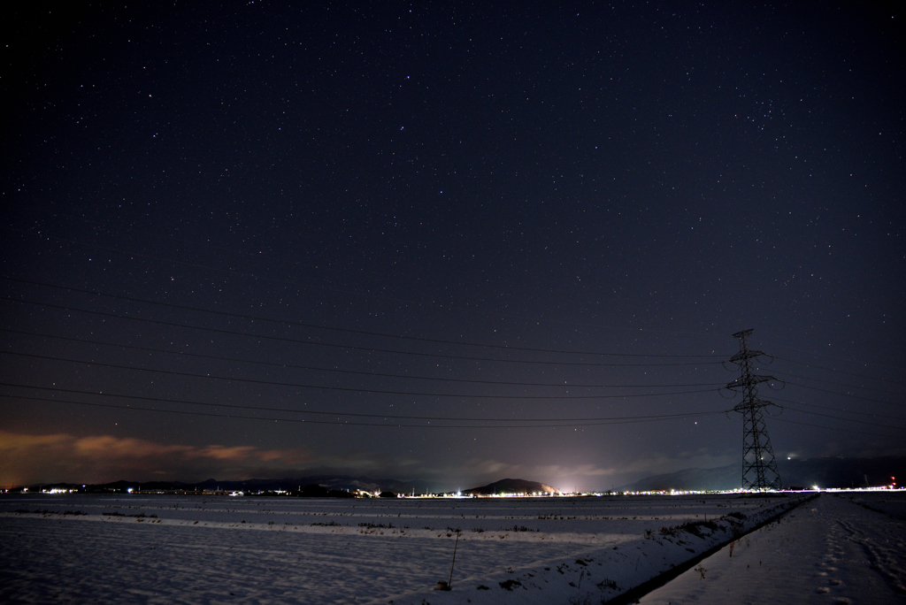 雪が止んで澄んだ星空③