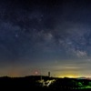 加護坊山からの夜景と天の川
