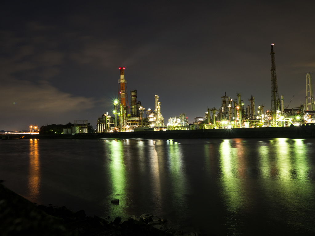 四日市工場夜景　大正橋エリア