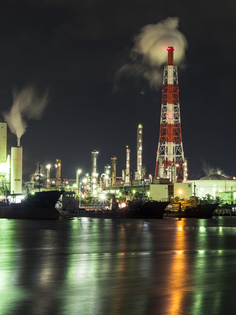 四日市工場夜景　霞ヶ浦エリア鉄塔