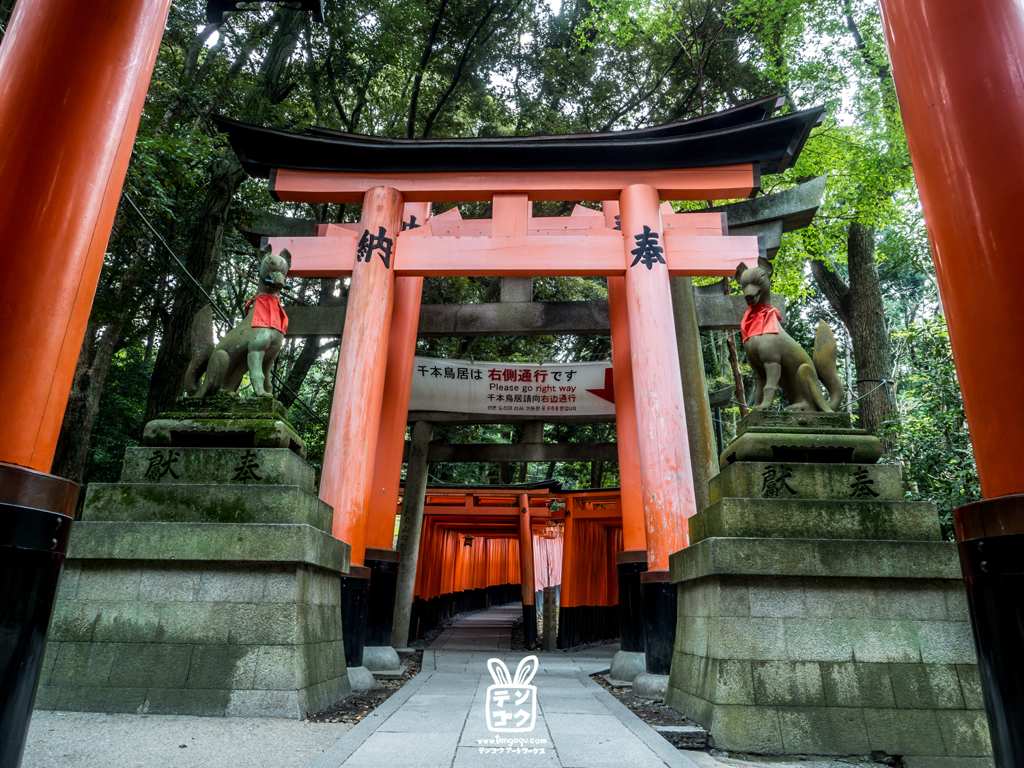 千本鳥居入口 早朝