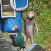 吉備津彦神社 桃太郎像 サル キジ