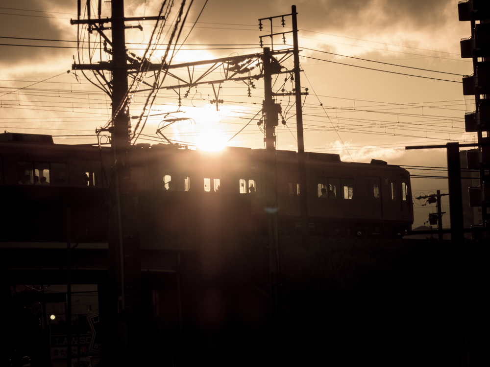 夕陽と名鉄