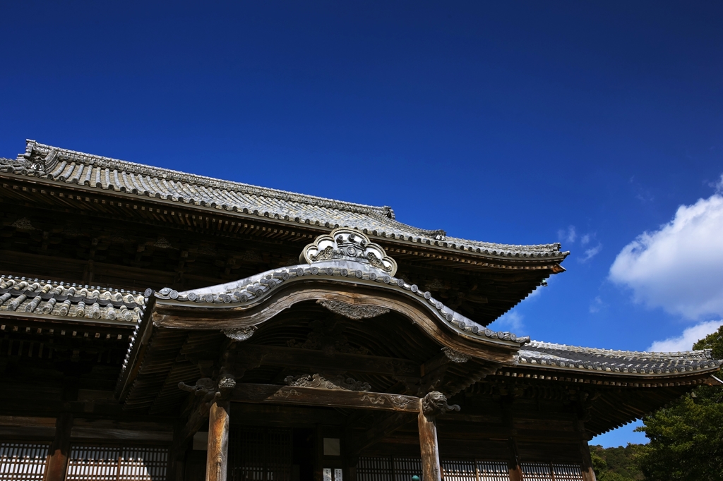 Winter sky and old temple 1