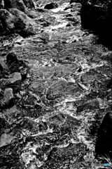Violent flow of water