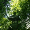 Stone lantern in green