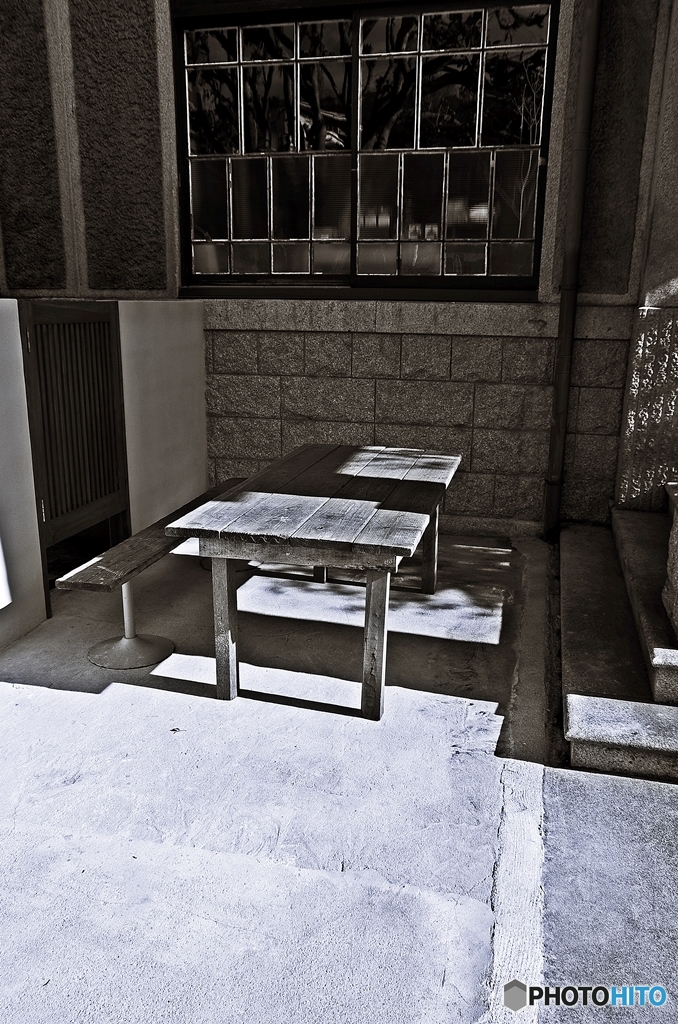At a bright terrace seat
