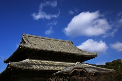 Winter sky and old temple 2
