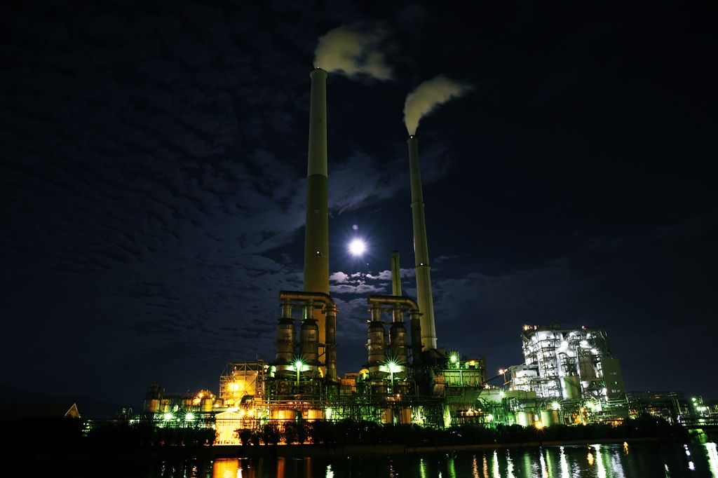 The super moon on top of the factory 2