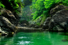 溪谷の流れ
