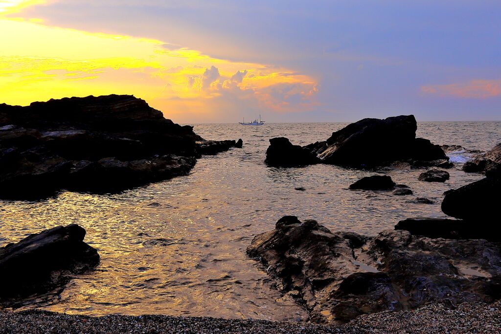 海辺の夕景