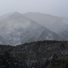 降雪の鈴鹿山脈