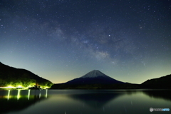 天の川と精進湖