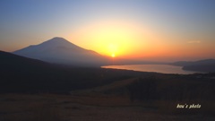 山中湖　日の入り