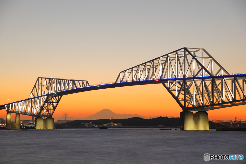 ゲートブリッジと富士山