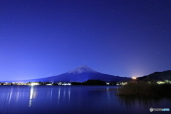 河口湖夜景広角