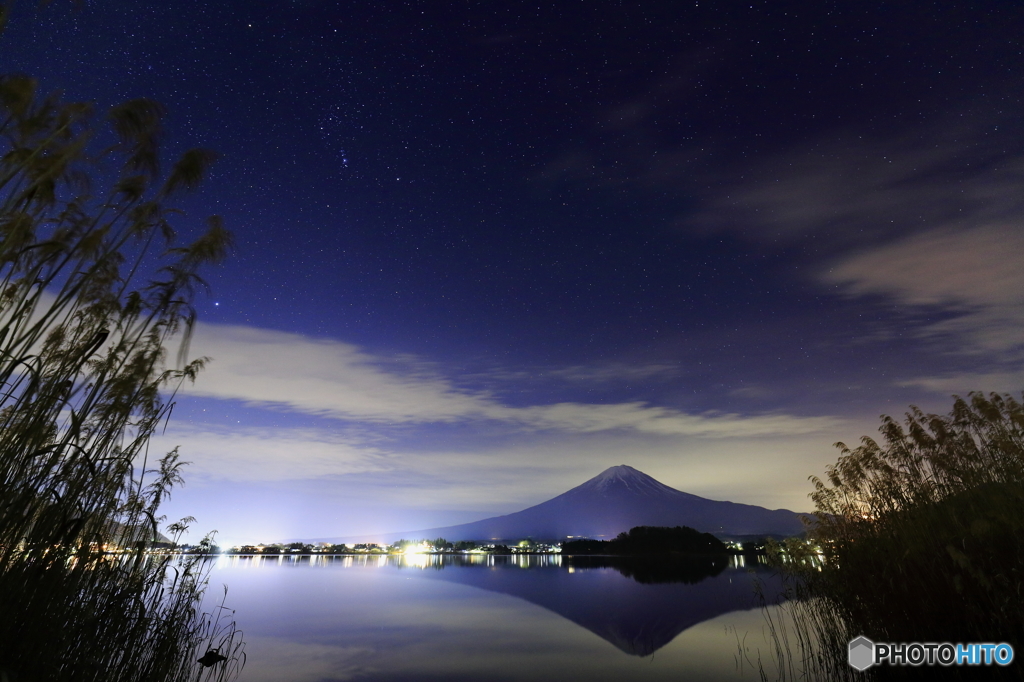 「夜の湖畔」