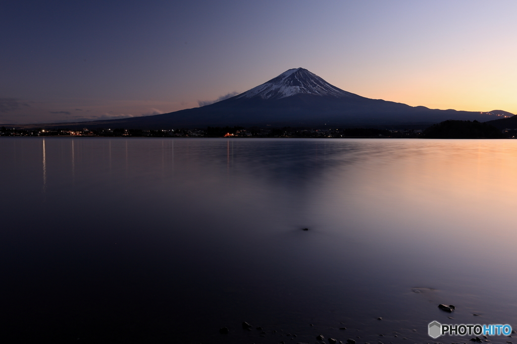 河口湖　夕景