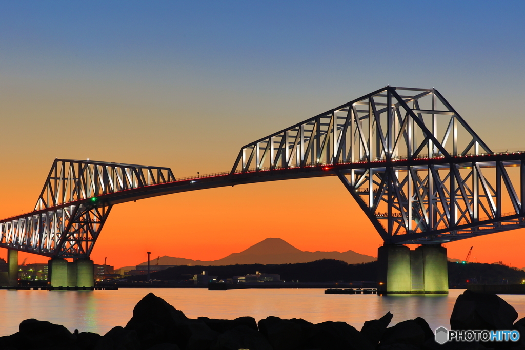 東京ゲートブリッジと富士山