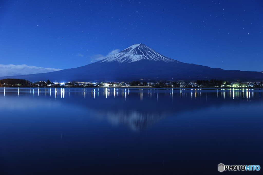 河口湖　夜景