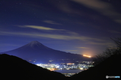 「湖畔の夜景」