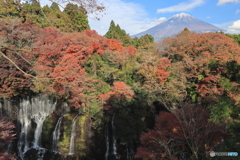 紅葉と滝　そして富士