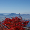 涅槃像（阿蘇山）に紅葉をお供え