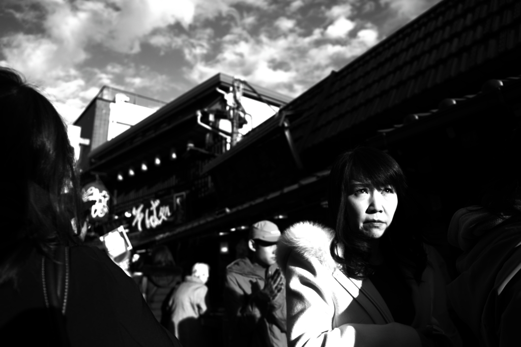 光が目に当ったとき、あの人の目が輝いた