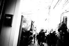 原宿の裏通りにおいて